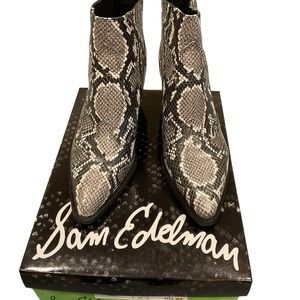 Sam Edelman Winona Snakeskin Bootie 6 1/2
